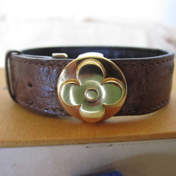 Louis Vuitton Jewelry - Louis Vuitton Good Luck Bracelet Ostrich EUC RARE